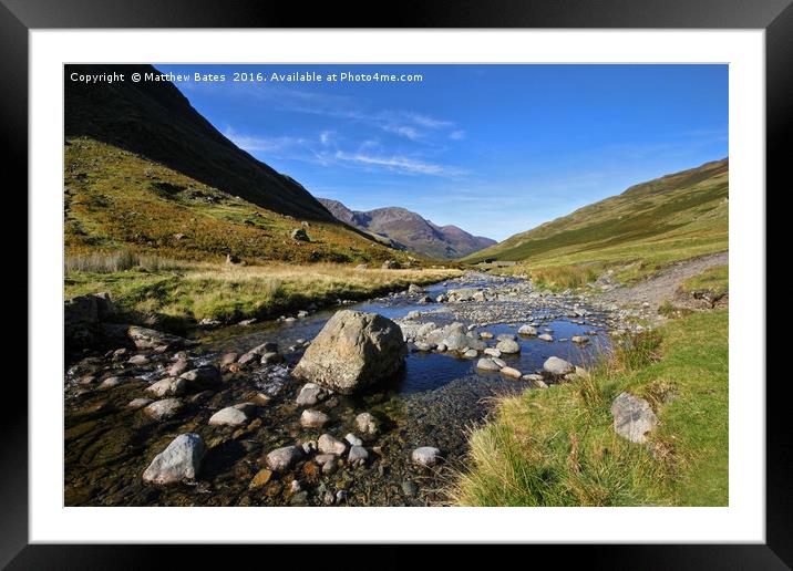 Lake District stream Framed Mounted Print by Matthew Bates