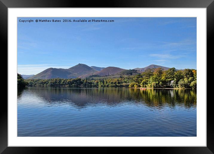 Derwent Water Framed Mounted Print by Matthew Bates