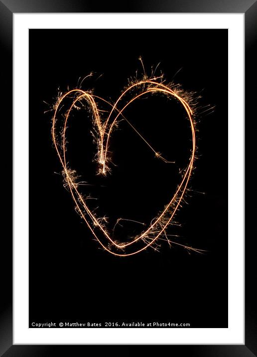 Sparkler heart Framed Mounted Print by Matthew Bates