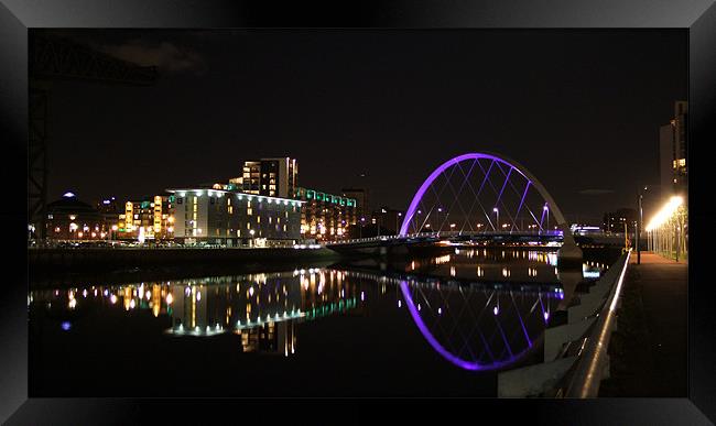 Glasgow by night Framed Print by Ann Callaghan