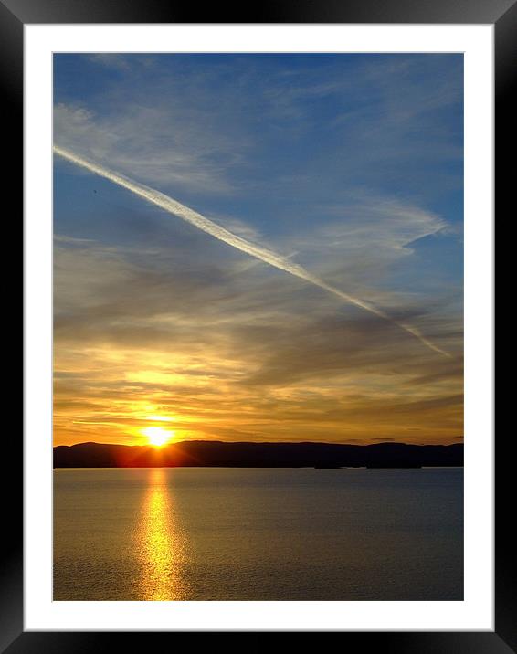 jet into the sun Framed Mounted Print by Ann Callaghan