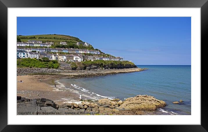 Dolau Beach, New quay. Framed Mounted Print by John Biggadike