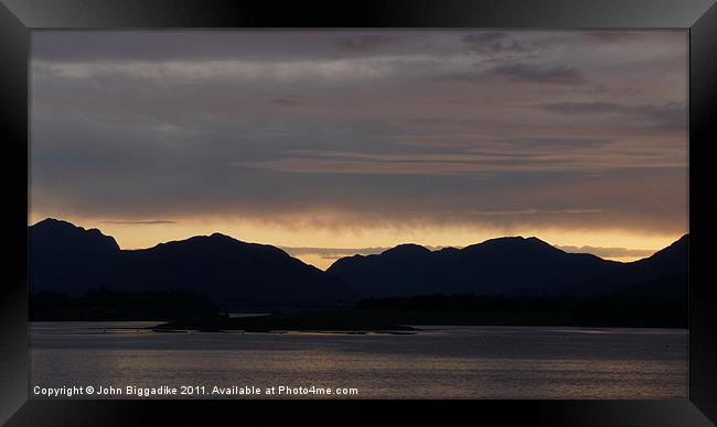 Loch Leven sillhouette Framed Print by John Biggadike