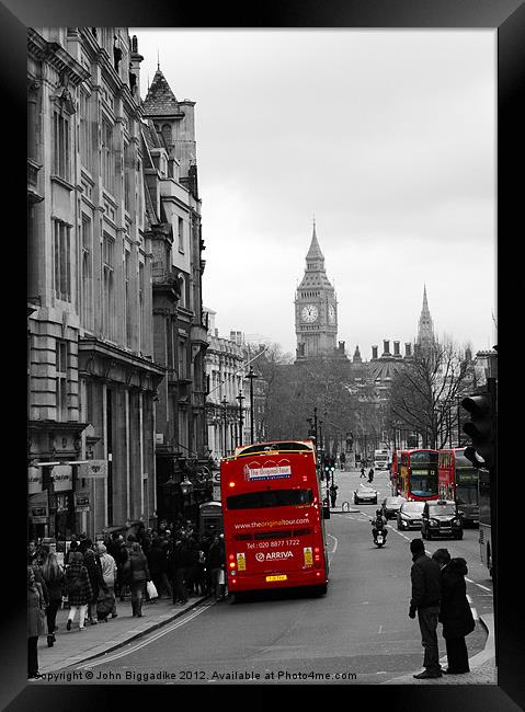 London Bus Framed Print by John Biggadike