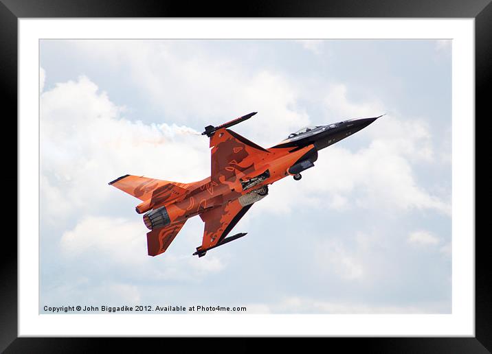Dutch F16 Fighter Framed Mounted Print by John Biggadike