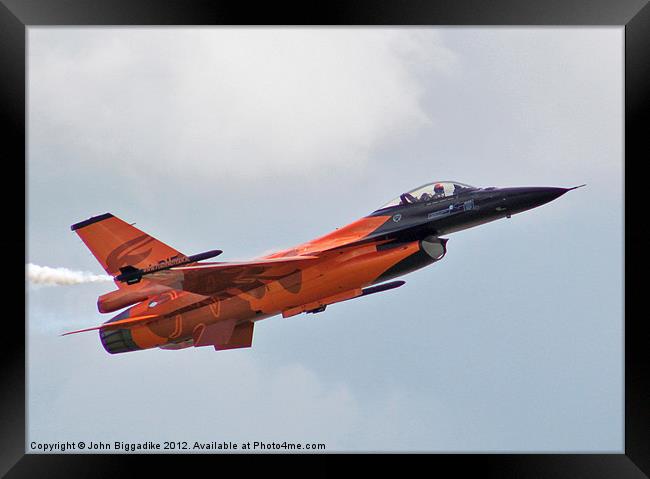 Dutch F16 Fighter 2 Framed Print by John Biggadike