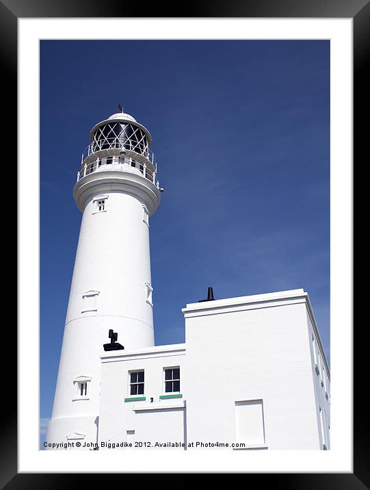 Flamborough Lighthouse Framed Mounted Print by John Biggadike
