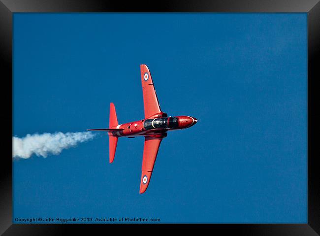 Red Arrow in flight Framed Print by John Biggadike