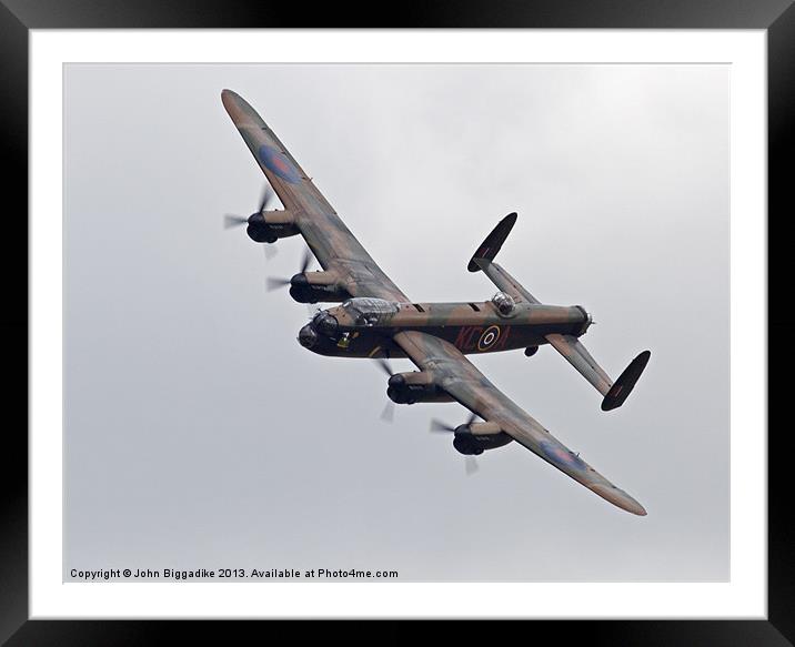 Lancaster Bomber Framed Mounted Print by John Biggadike