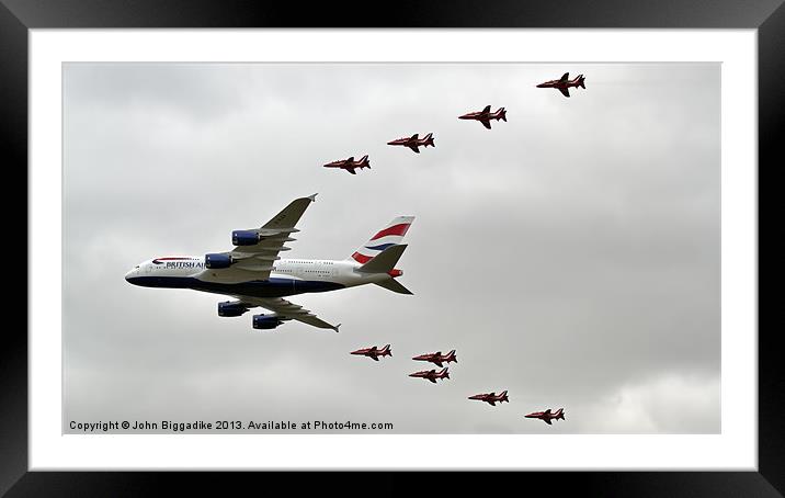 Airbus A380 Framed Mounted Print by John Biggadike