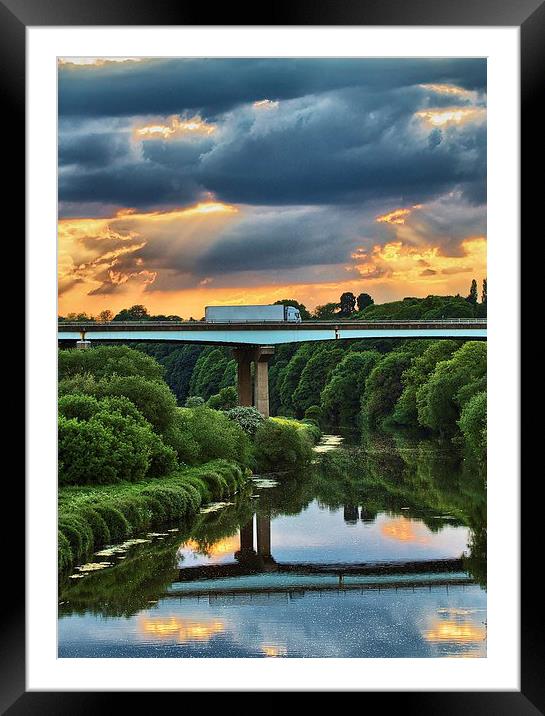 River Don Sunset Framed Mounted Print by John Biggadike