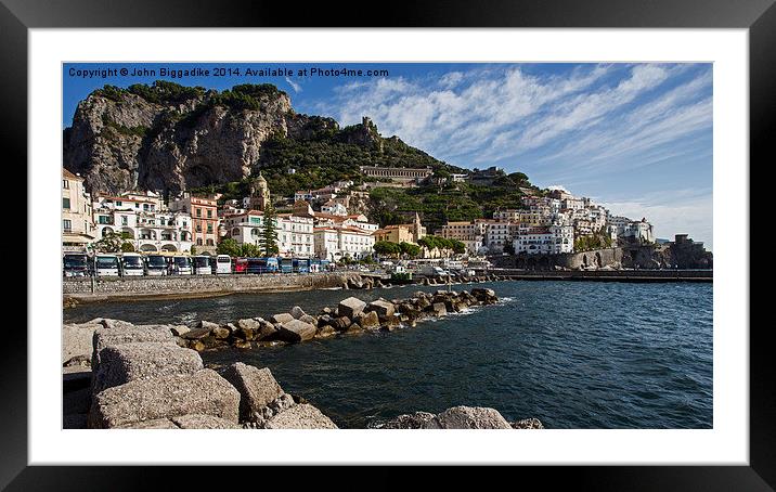  Amalfi Town Framed Mounted Print by John Biggadike