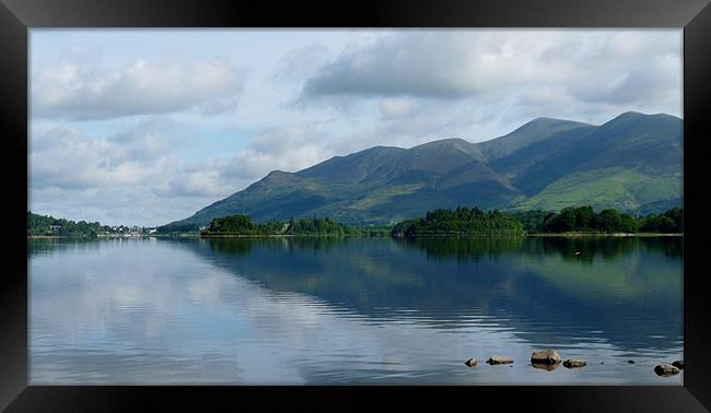 Derwent Water reflections Framed Print by John Biggadike