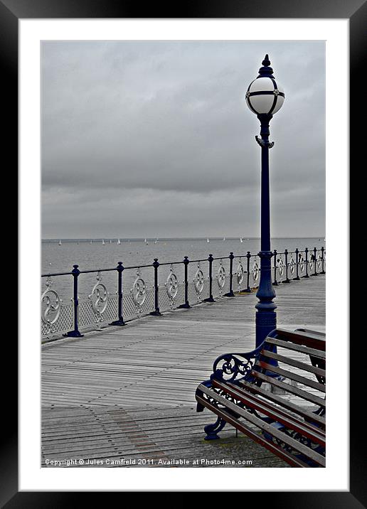 Post On The Pier Framed Mounted Print by Jules Camfield