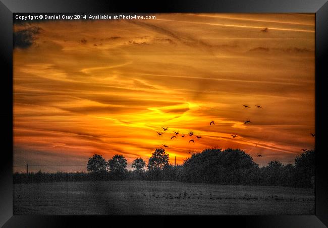  HDR Sunset Framed Print by Daniel Gray