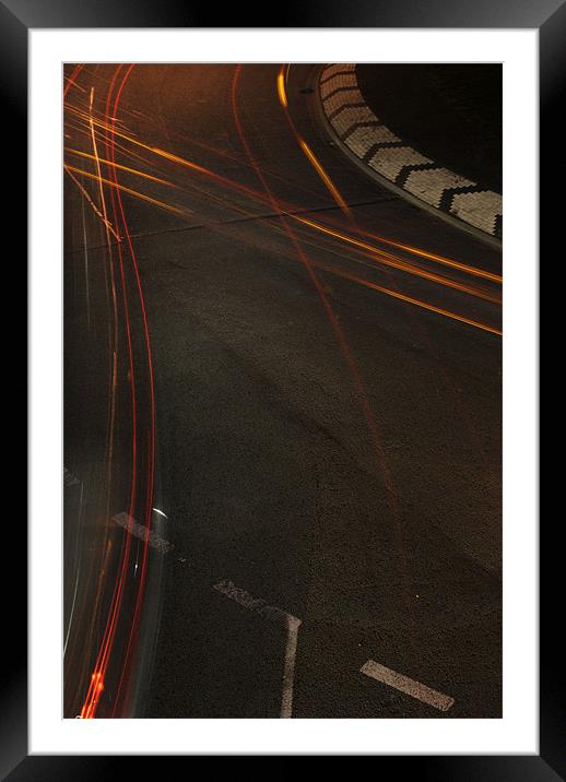 Light Trails 1 Framed Mounted Print by Daniel Gray