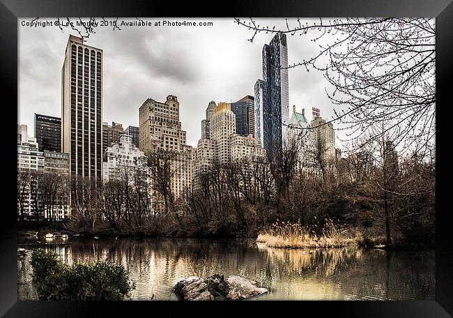  New York from Central Park Framed Print by Lee Morley