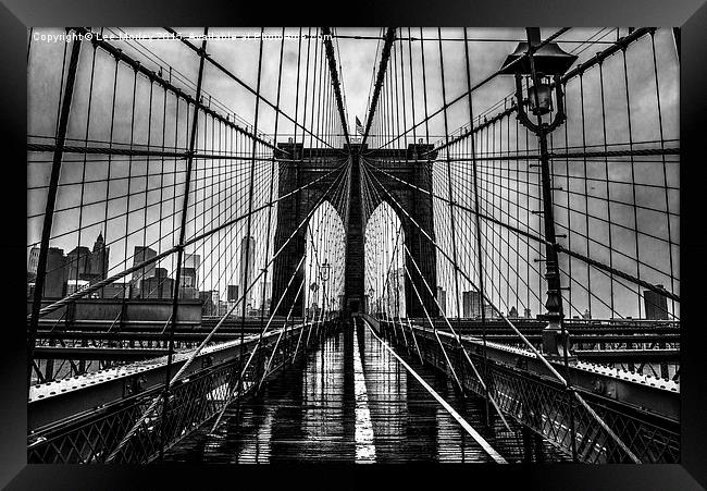  New York Brooklyn Bridge Framed Print by Lee Morley