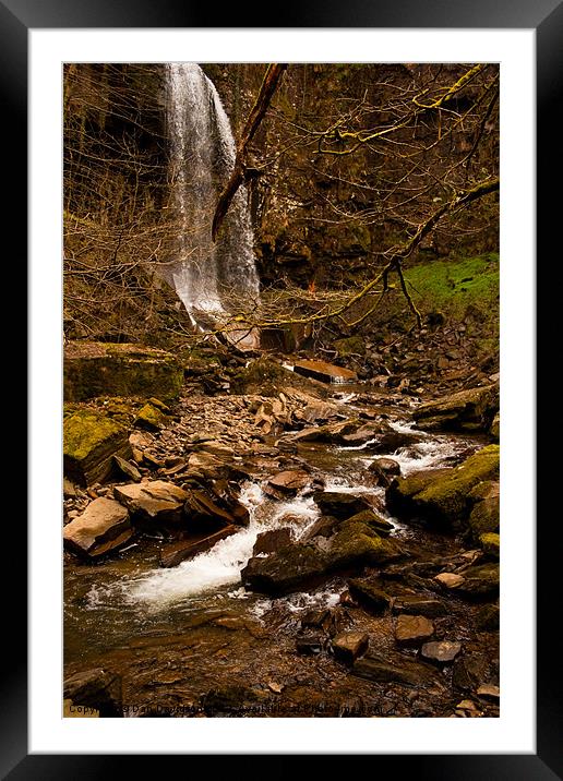 Melincourt Waterfall Wales Framed Mounted Print by Dan Davidson