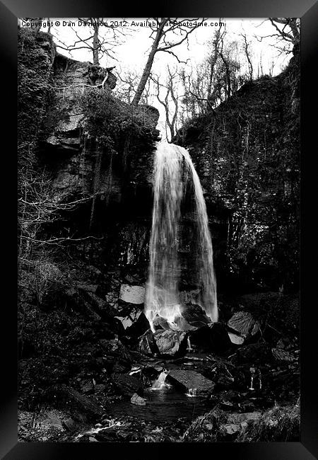 Black and white waterfall Framed Print by Dan Davidson