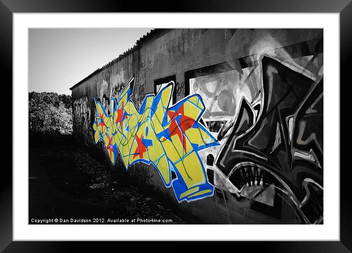 Boys Village Graffiti Selective Colour Framed Mounted Print by Dan Davidson