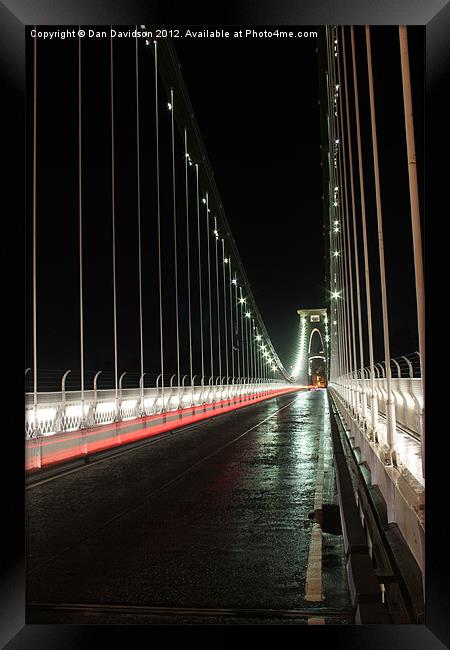 light trails on Clifton Bridge Framed Print by Dan Davidson