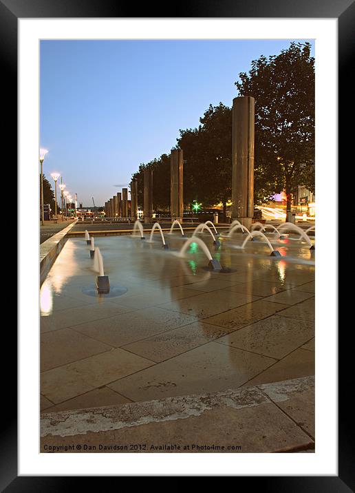 Bristol City Centre Fountains Framed Mounted Print by Dan Davidson