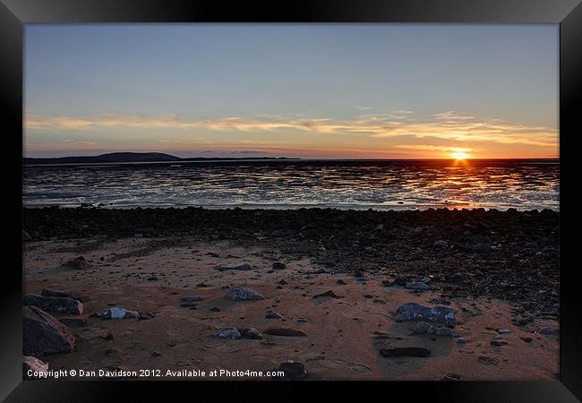 Llanelli Beach Sunset Framed Print by Dan Davidson
