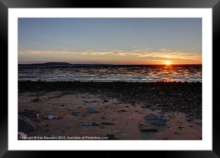 Llanelli Beach Sunset Framed Mounted Print by Dan Davidson