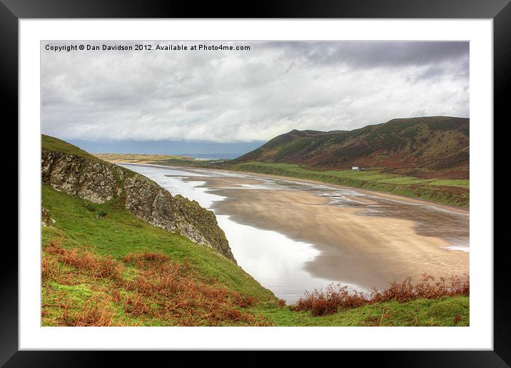 Rhossili Bay Gower Framed Mounted Print by Dan Davidson