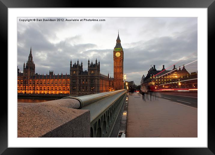 Westminster Twilight Framed Mounted Print by Dan Davidson