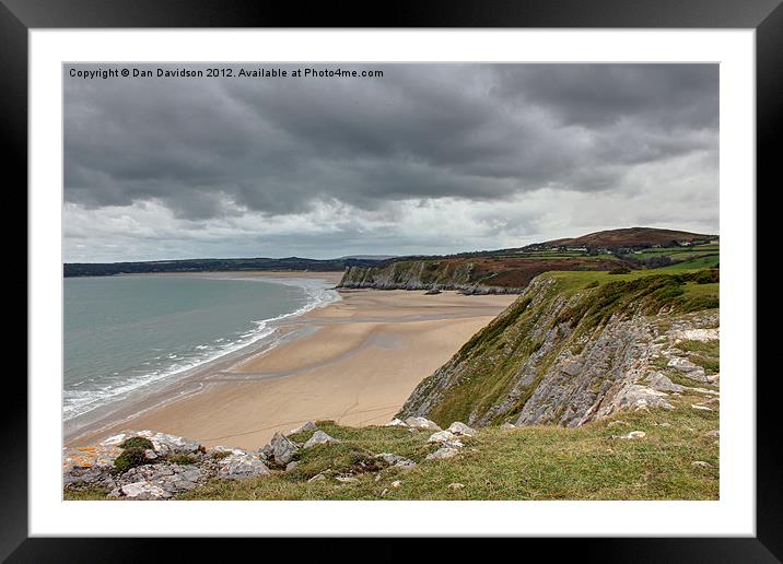 Three Cliffs Bay Gower Framed Mounted Print by Dan Davidson