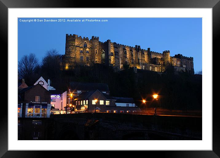 Durham Castle lit up Framed Mounted Print by Dan Davidson