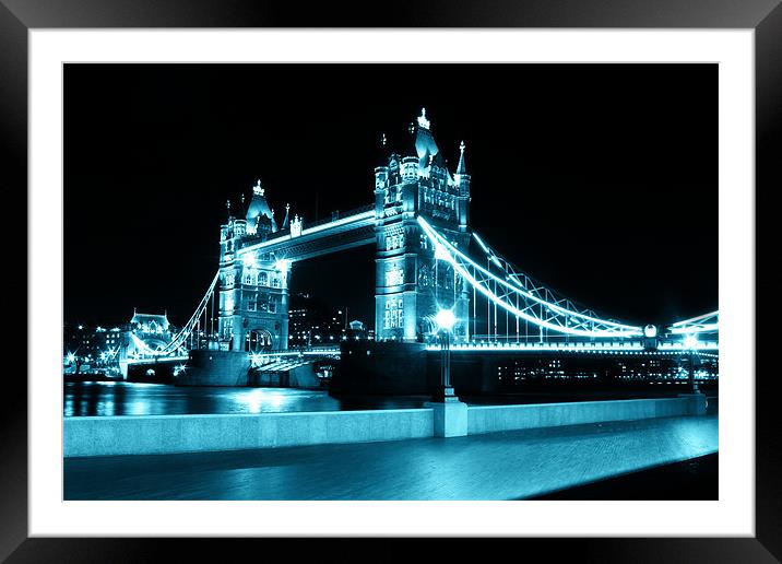 Tower Bridge Blue Framed Mounted Print by Dan Davidson