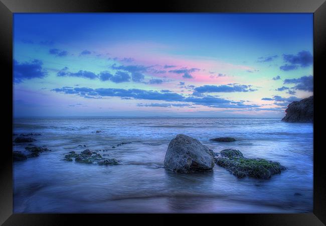 Dreamy Welsh Gower Sunset Framed Print by Dan Davidson