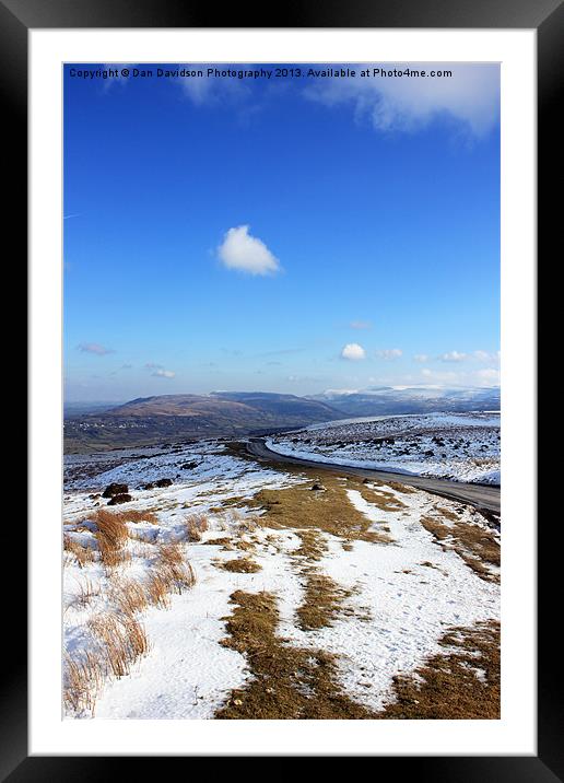 Brecon Beacons Snow Road Framed Mounted Print by Dan Davidson