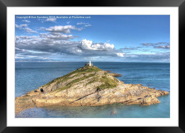 Mumbles Lighthouse Framed Mounted Print by Dan Davidson