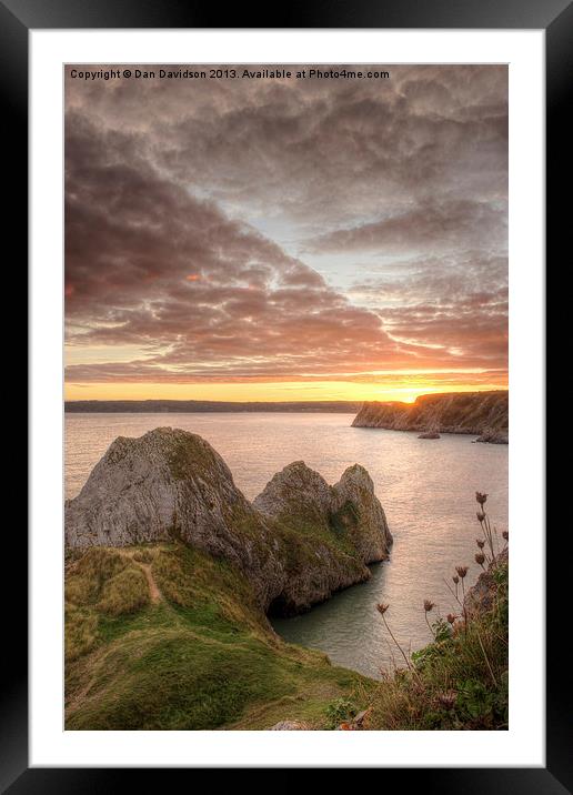 Three Cliffs Portrait Framed Mounted Print by Dan Davidson