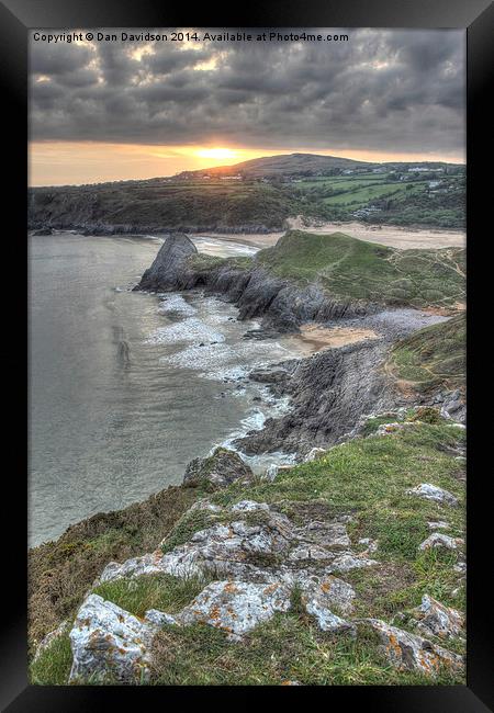 Three Cliffs Bay Framed Print by Dan Davidson