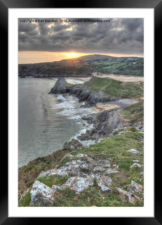 Three Cliffs Bay Framed Mounted Print by Dan Davidson