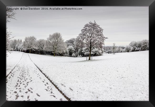 Milton Keynes Snow Framed Print by Dan Davidson