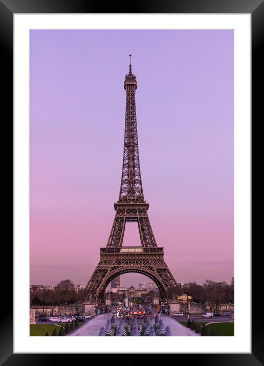 Tour Eiffel Dusk Framed Mounted Print by Dan Davidson