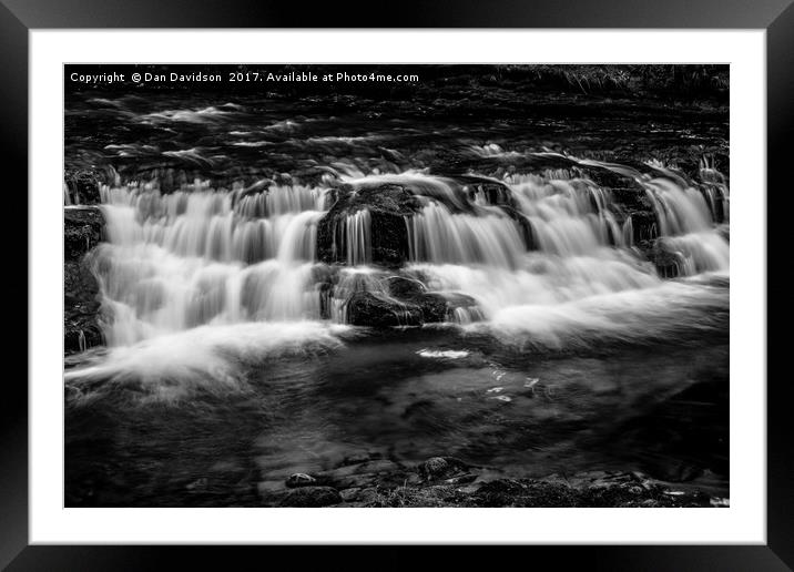 Black and white falls Framed Mounted Print by Dan Davidson