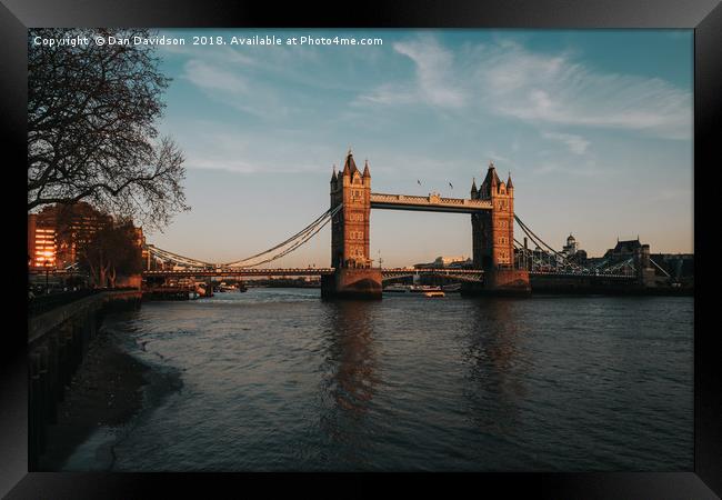 Tower Bridge Sunset Framed Print by Dan Davidson