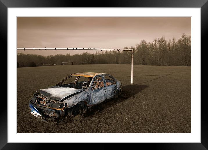 Stolen Car Sepia Effect Framed Mounted Print by Dan Davidson