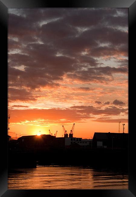 Sunrise Swansea Docks Framed Print by Dan Davidson