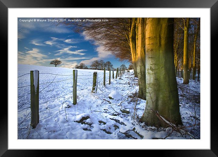 Snowfall Sunrise Framed Mounted Print by Wayne Shipley