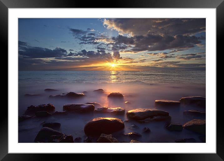 Sunrise At Saltwick Bay Framed Mounted Print by Wayne Shipley