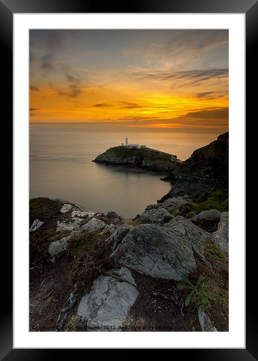 South Stack Framed Mounted Print by R K Photography