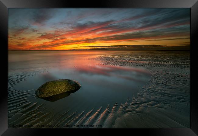 Allonby sunset Framed Print by R K Photography